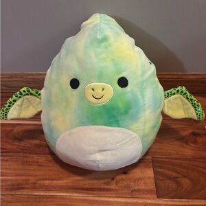 Green and Yellow Fletcher Squishmallow dinosaur